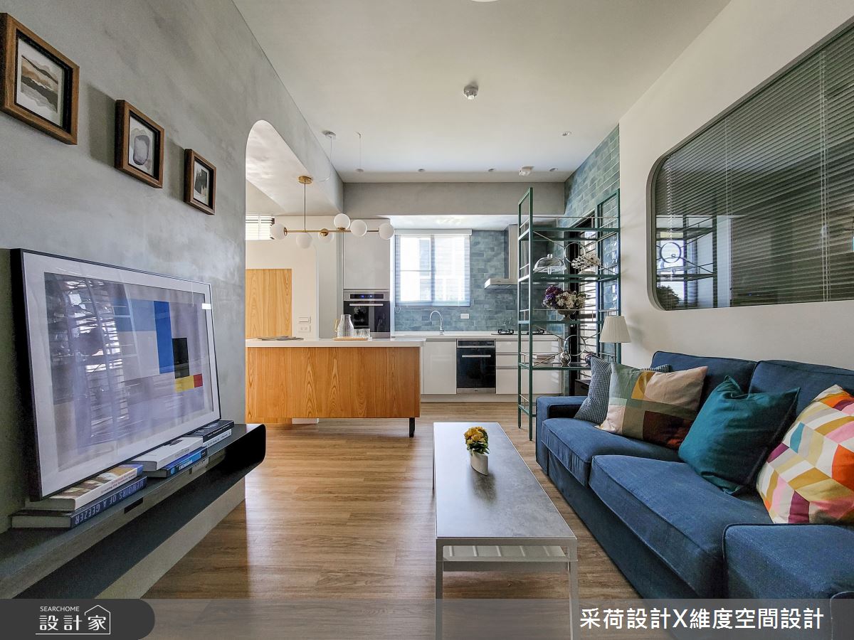 10坪新成屋(5年以下)＿混搭風客廳廚房吧檯中島案例圖片＿采荷設計X維度空間設計＿采荷X維度_34之6