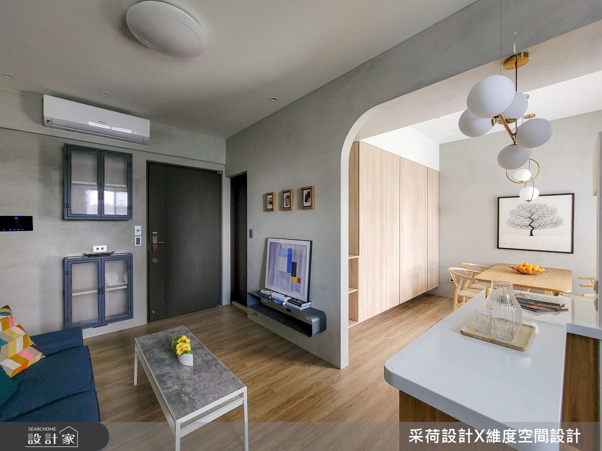 10坪新成屋(5年以下)＿混搭風玄關客廳餐廳吧檯中島案例圖片＿采荷設計X維度空間設計＿采荷X維度_34之15