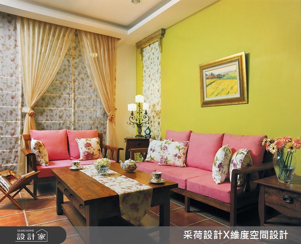 76坪新成屋(5年以下)＿鄉村風客廳案例圖片＿采荷設計X維度空間設計＿采荷X維度_01之2