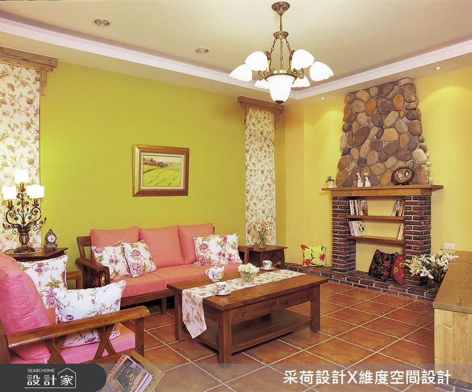 76坪新成屋(5年以下)＿鄉村風客廳案例圖片＿采荷設計X維度空間設計＿采荷X維度_01之3