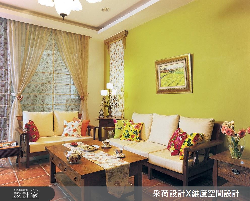 76坪新成屋(5年以下)＿鄉村風客廳案例圖片＿采荷設計X維度空間設計＿采荷X維度_01之5
