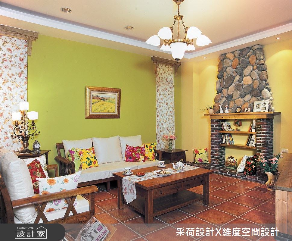 76坪新成屋(5年以下)＿鄉村風客廳案例圖片＿采荷設計X維度空間設計＿采荷X維度_01之4