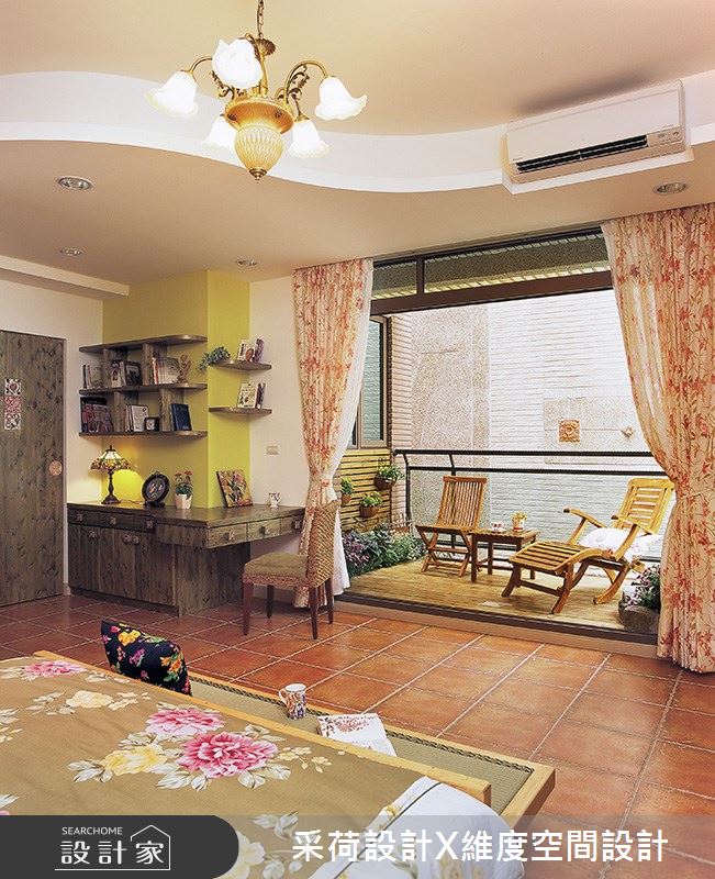 76坪新成屋(5年以下)＿鄉村風臥室陽台案例圖片＿采荷設計X維度空間設計＿采荷X維度_01之16
