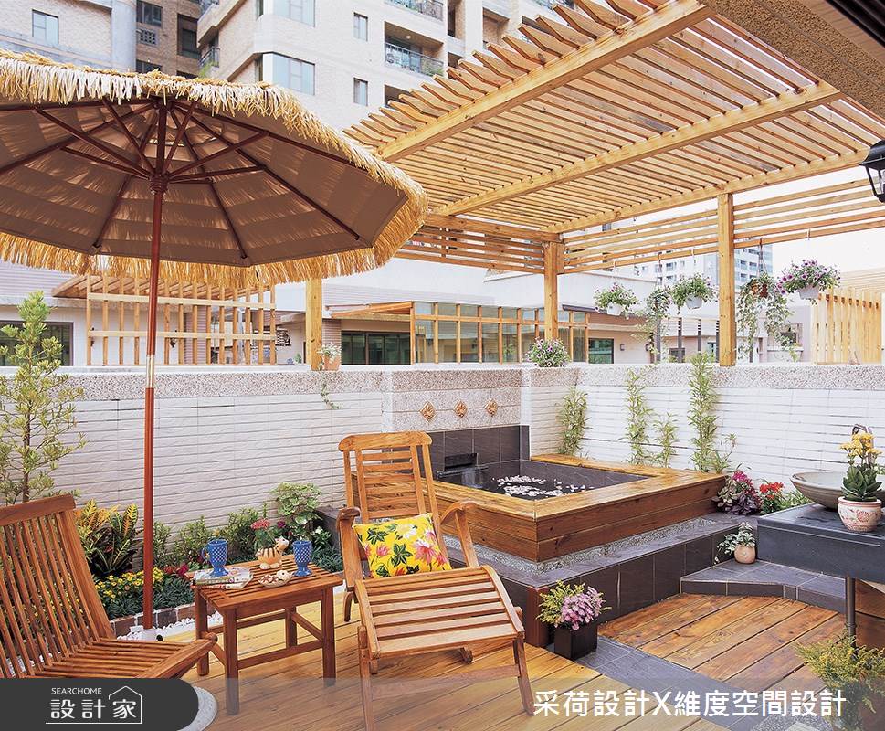 76坪新成屋(5年以下)＿鄉村風陽台案例圖片＿采荷設計X維度空間設計＿采荷X維度_01之31