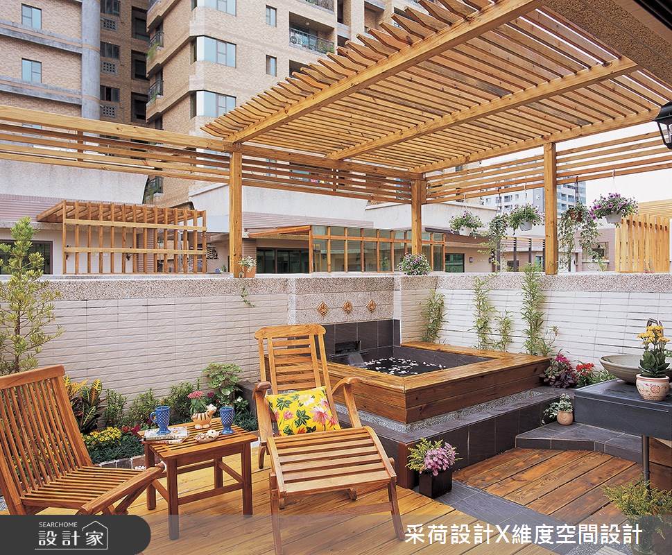 76坪新成屋(5年以下)＿鄉村風陽台案例圖片＿采荷設計X維度空間設計＿采荷X維度_01之32