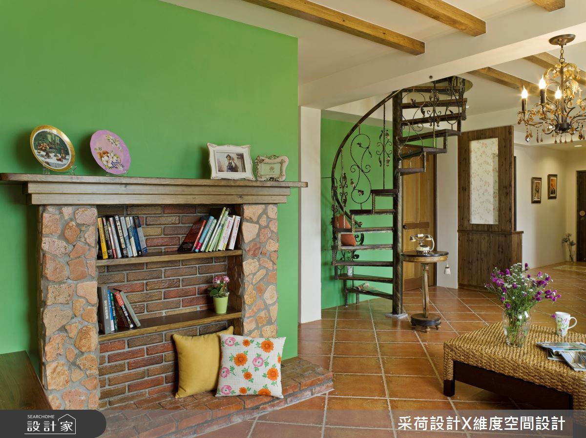 36坪老屋(16~30年)＿鄉村風客廳樓梯案例圖片＿采荷設計X維度空間設計＿采荷X維度_02之7