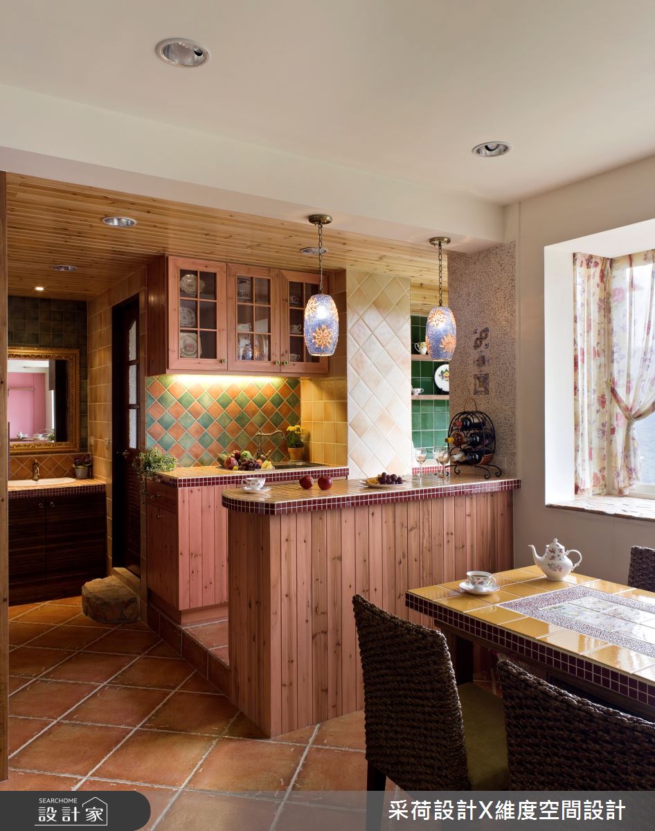 36坪老屋(16~30年)＿鄉村風餐廳廚房中島案例圖片＿采荷設計X維度空間設計＿采荷X維度_02之13