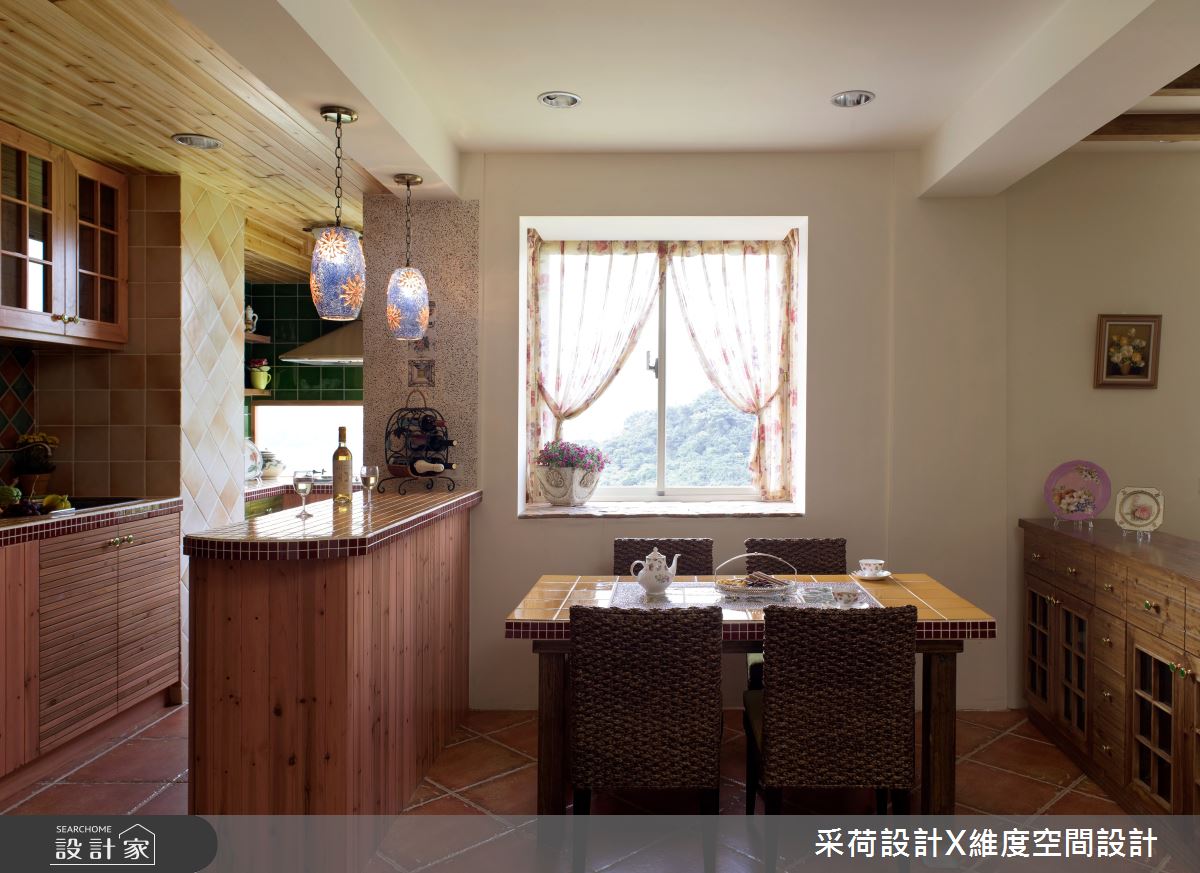 36坪老屋(16~30年)＿鄉村風餐廳廚房中島案例圖片＿采荷設計X維度空間設計＿采荷X維度_02之14