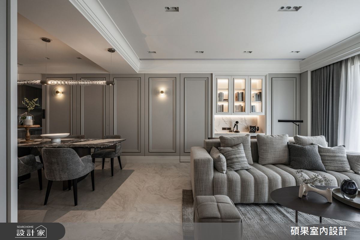 25坪預售屋＿美式風客廳餐廳案例圖片＿碩果室內裝修設計有限公司＿碩果_36 Grey Harmony之6