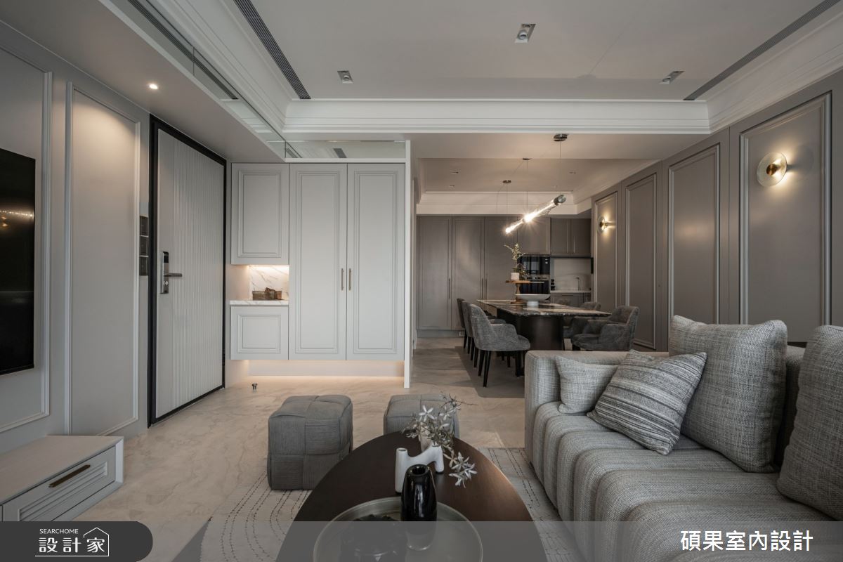 25坪預售屋＿美式風客廳餐廳案例圖片＿碩果室內裝修設計有限公司＿碩果_36 Grey Harmony之13