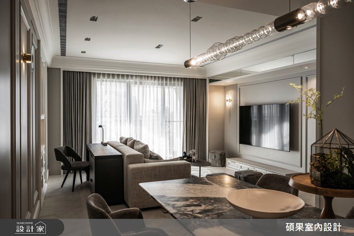 25坪預售屋＿美式風客廳餐廳案例圖片＿碩果室內裝修設計有限公司＿碩果_36 Grey Harmony之21