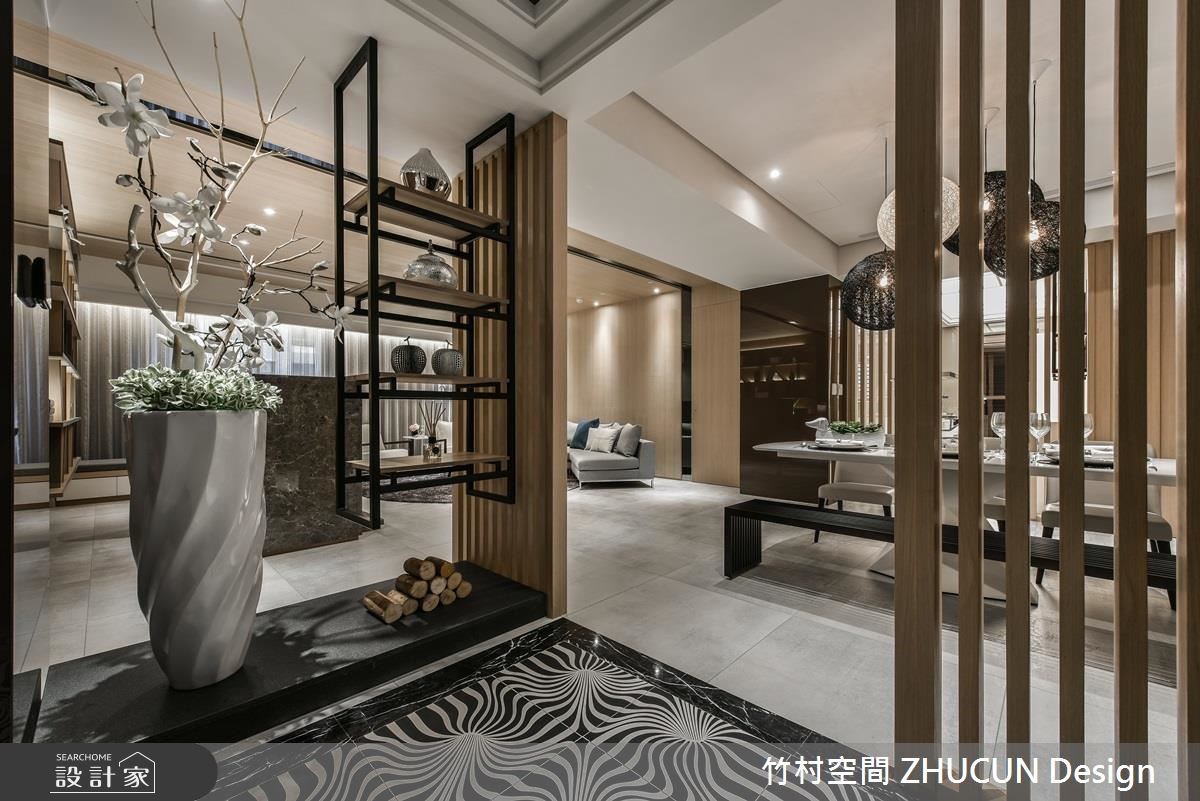 40坪新成屋(5年以下)＿奢華風玄關客廳案例圖片＿竹村空間 ZHUCUN Design＿竹村_02 木.暮 Wood Home_40坪毛胚屋奢華風之1
