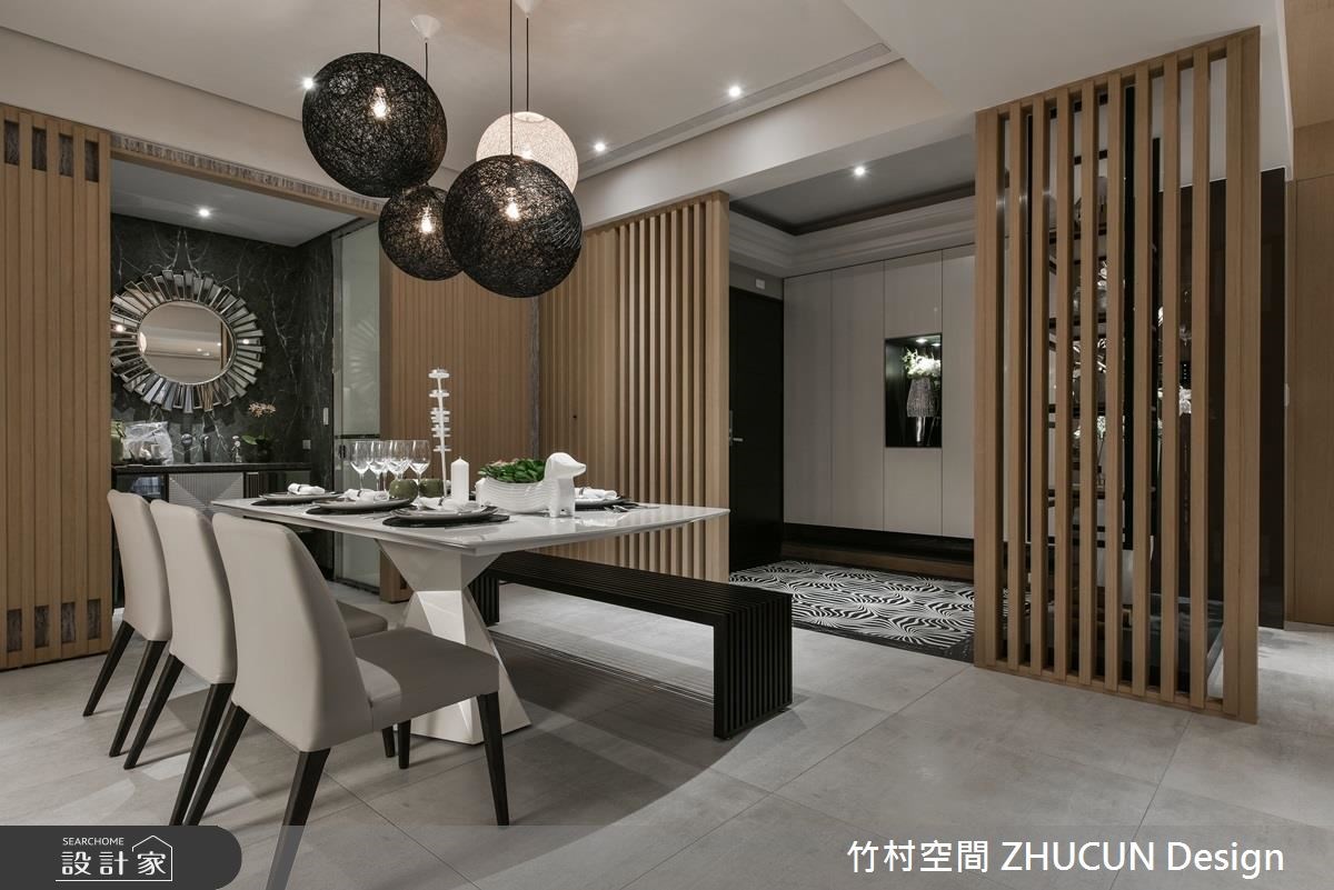 40坪新成屋(5年以下)＿奢華風玄關餐廳案例圖片＿竹村空間 ZHUCUN Design＿竹村_02 木.暮 Wood Home_40坪毛胚屋奢華風之3