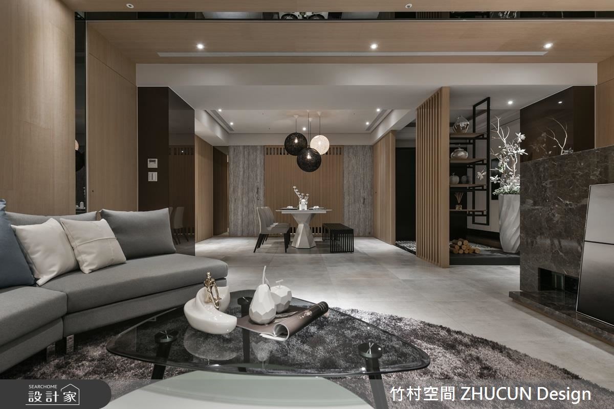 40坪新成屋(5年以下)＿奢華風客廳案例圖片＿竹村空間 ZHUCUN Design＿竹村_02 木.暮 Wood Home_40坪毛胚屋奢華風之6