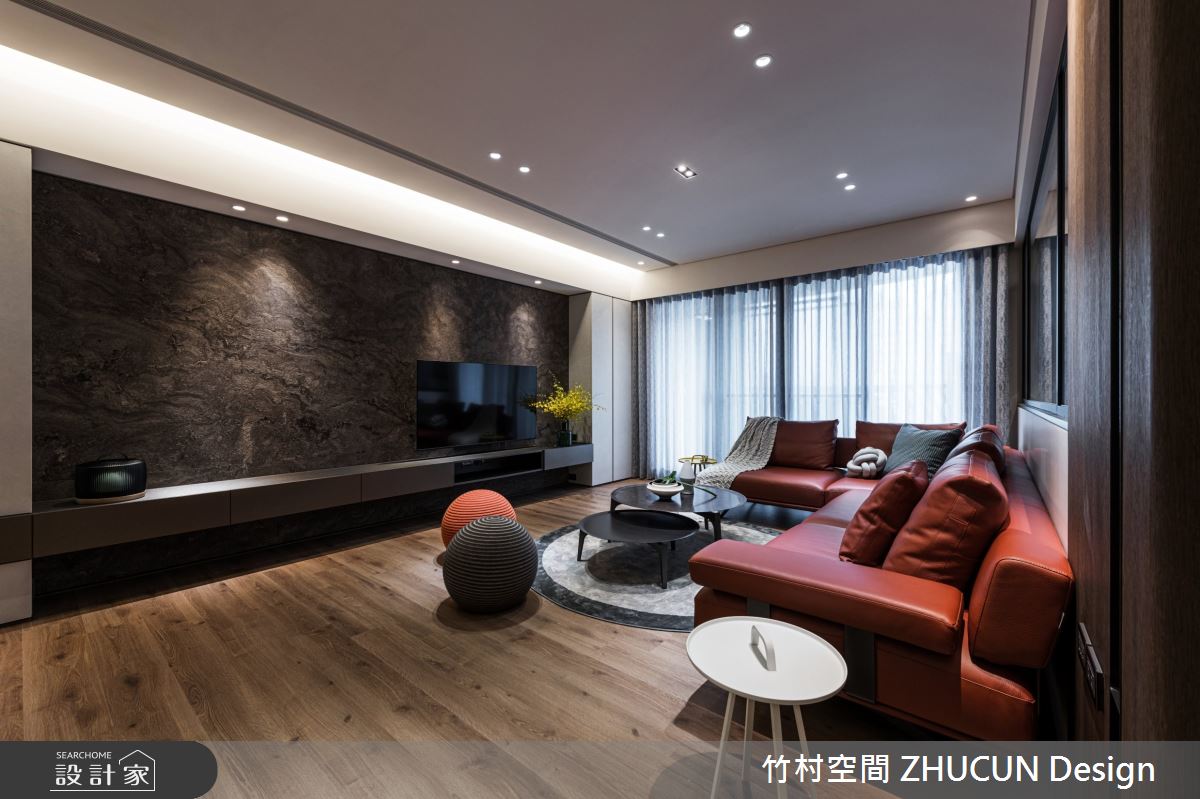 90坪新成屋(5年以下)＿現代風客廳案例圖片＿竹村空間 ZHUCUN Design＿竹村_13 泊樹 B．T_90坪現代風之5