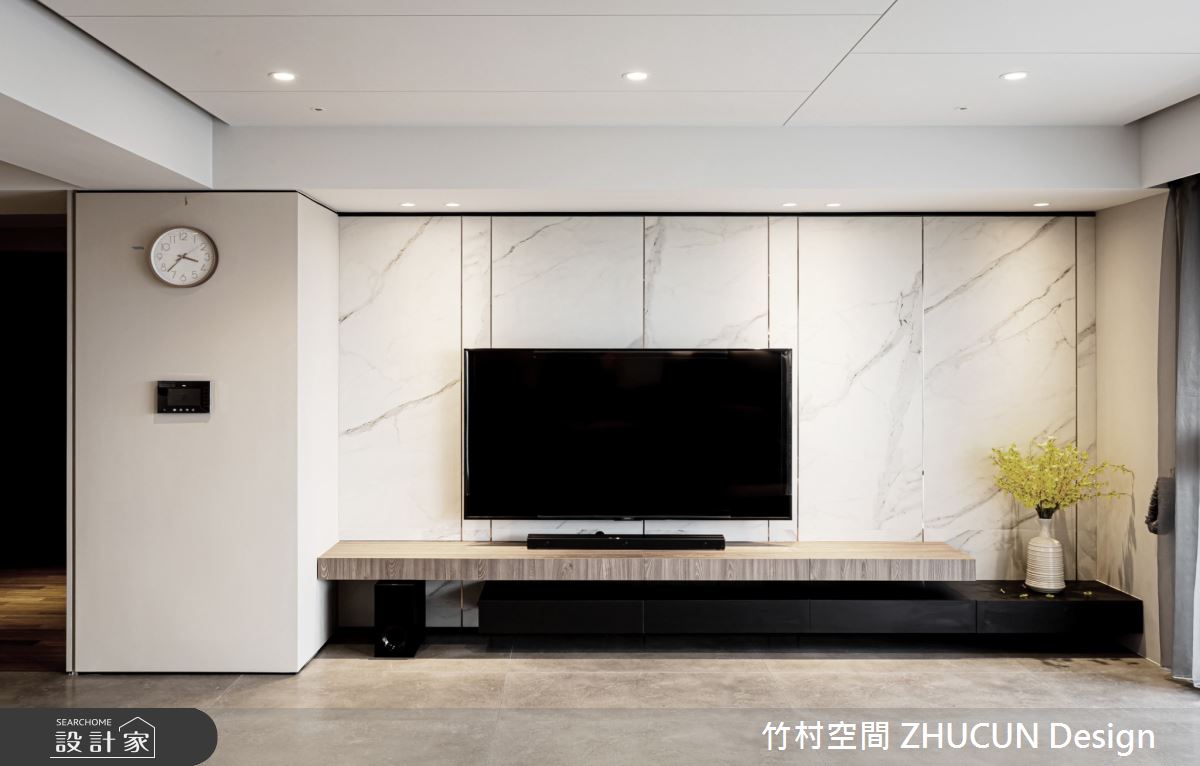 52坪新成屋(5年以下)＿簡約風客廳案例圖片＿竹村空間 ZHUCUN Design＿竹村_14 白境 White_52坪毛胚屋簡約風之2