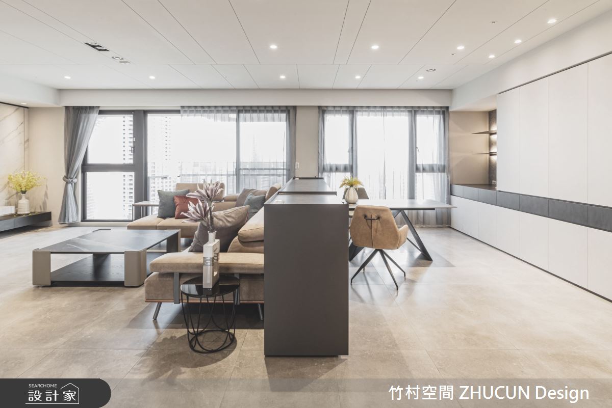 52坪新成屋(5年以下)＿簡約風客廳書房案例圖片＿竹村空間 ZHUCUN Design＿竹村_14 白境 White_52坪毛胚屋簡約風之6