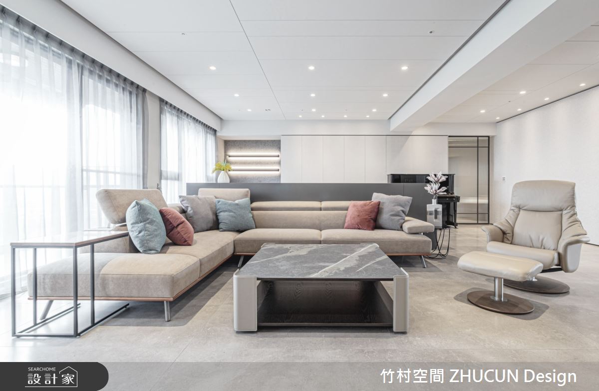 52坪新成屋(5年以下)＿簡約風客廳案例圖片＿竹村空間 ZHUCUN Design＿竹村_14 白境 White_52坪毛胚屋簡約風之5
