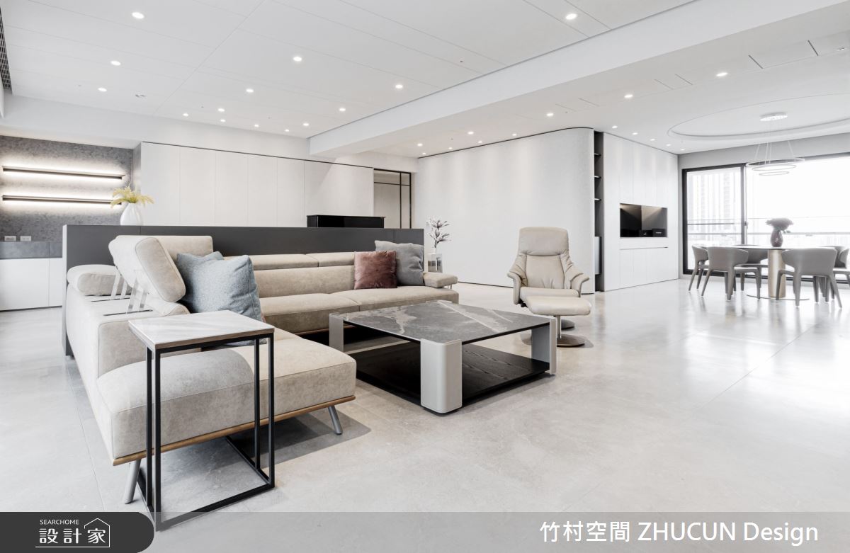 52坪新成屋(5年以下)＿簡約風客廳案例圖片＿竹村空間 ZHUCUN Design＿竹村_14 白境 White_52坪毛胚屋簡約風之4