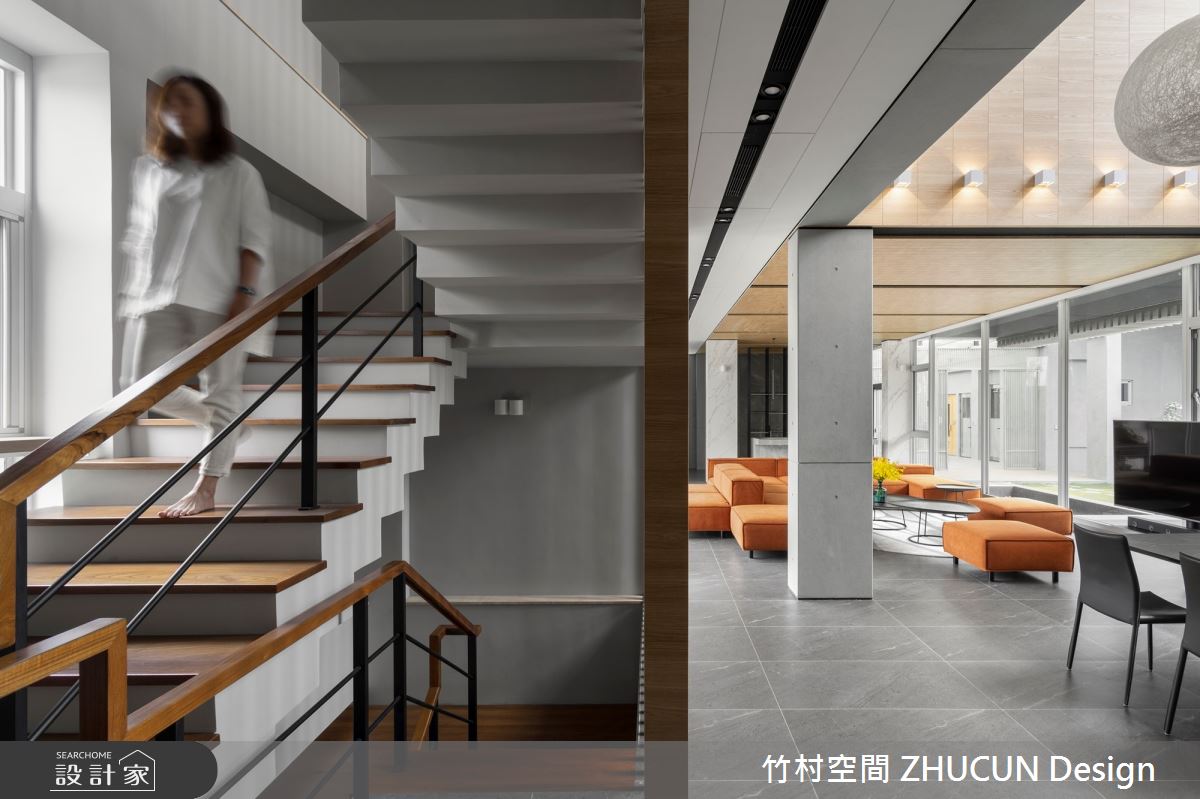 350坪新成屋(5年以下)＿現代風樓梯案例圖片＿竹村空間 ZHUCUN Design＿竹村_15 雙調 Bitonic_350坪自地自建現代風別墅之12