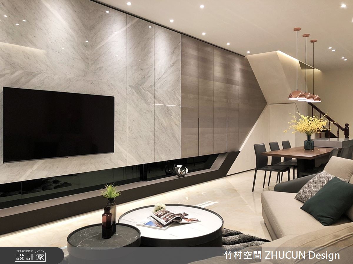 34坪新成屋(5年以下)＿現代風客廳案例圖片＿竹村空間 ZHUCUN Design＿竹村_19 界境 Boundary_34坪現代風透天別墅之5