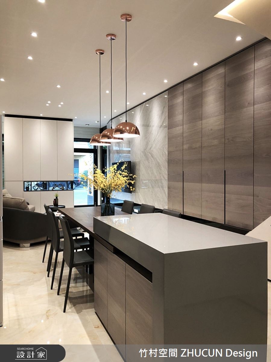 34坪新成屋(5年以下)＿現代風餐廳中島案例圖片＿竹村空間 ZHUCUN Design＿竹村_19 界境 Boundary_34坪現代風透天別墅之7