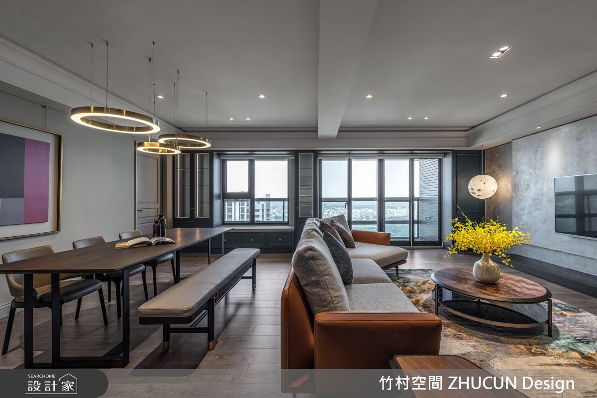 75坪新成屋(5年以下)＿美式風客廳餐廳案例圖片＿竹村空間 ZHUCUN Design＿竹村_20 黛藍 Dark Blue_75坪美式風之12