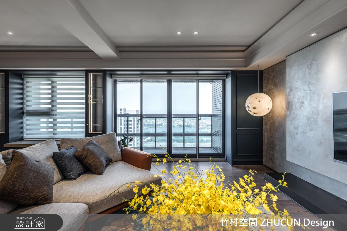 75坪新成屋(5年以下)＿美式風客廳案例圖片＿竹村空間 ZHUCUN Design＿竹村_20 黛藍 Dark Blue_75坪美式風之6