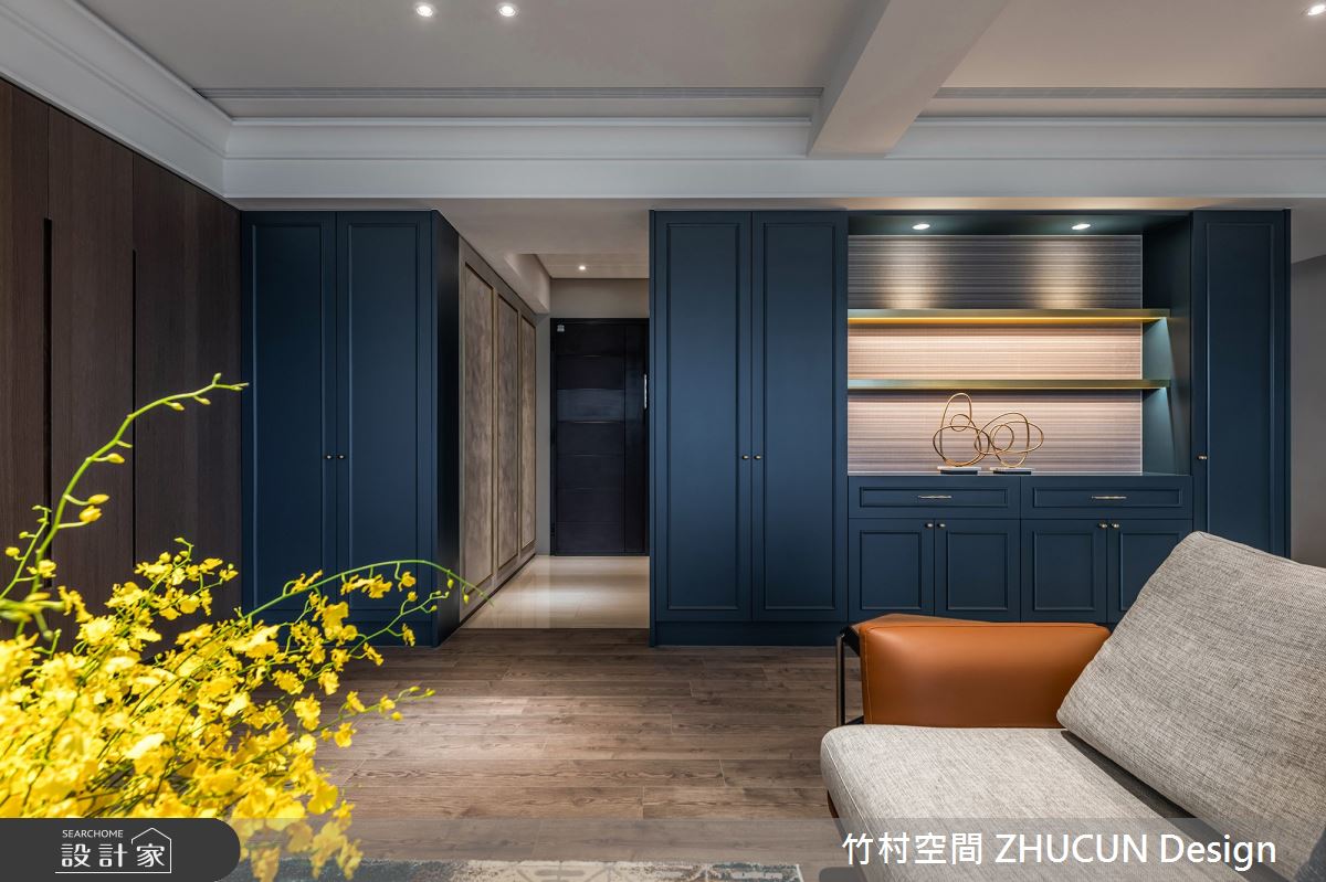 75坪新成屋(5年以下)＿美式風客廳案例圖片＿竹村空間 ZHUCUN Design＿竹村_20 黛藍 Dark Blue_75坪美式風之16