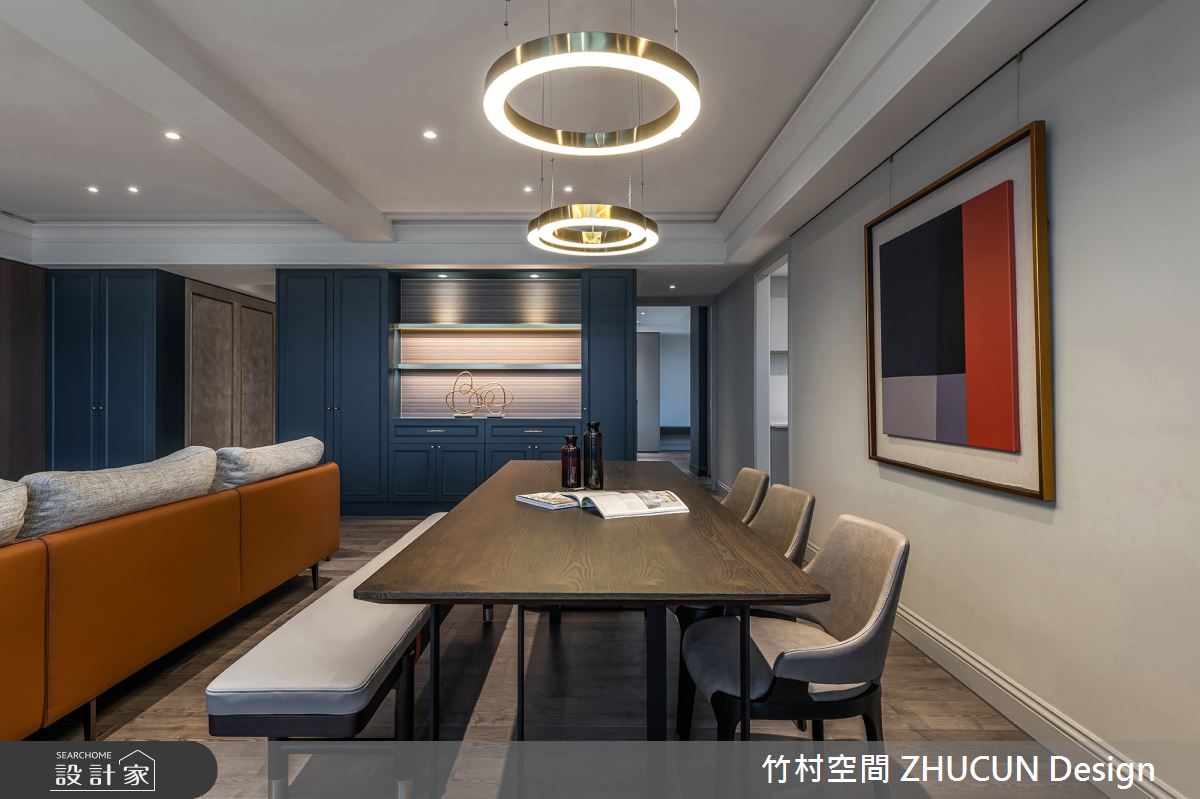 75坪新成屋(5年以下)＿美式風餐廳案例圖片＿竹村空間 ZHUCUN Design＿竹村_20 黛藍 Dark Blue_75坪美式風之15