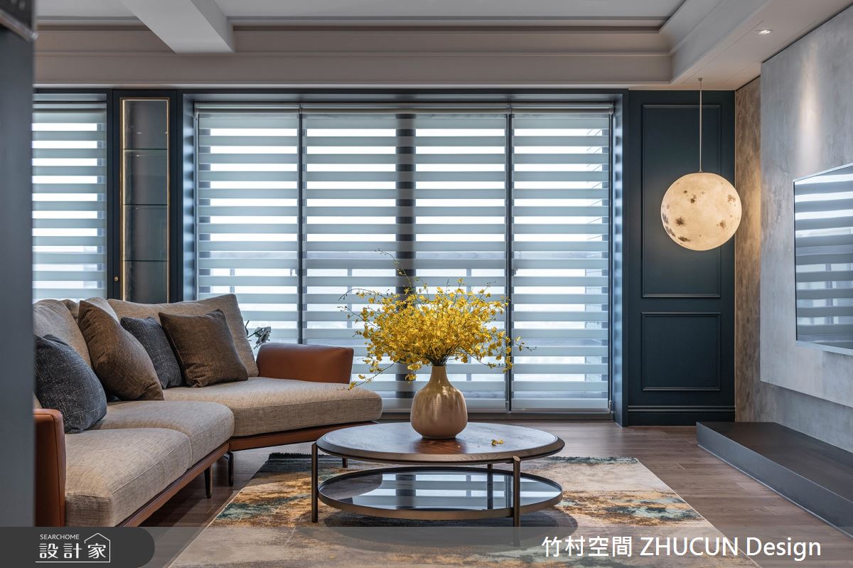 75坪新成屋(5年以下)＿美式風客廳案例圖片＿竹村空間 ZHUCUN Design＿竹村_20 黛藍 Dark Blue_75坪美式風之10