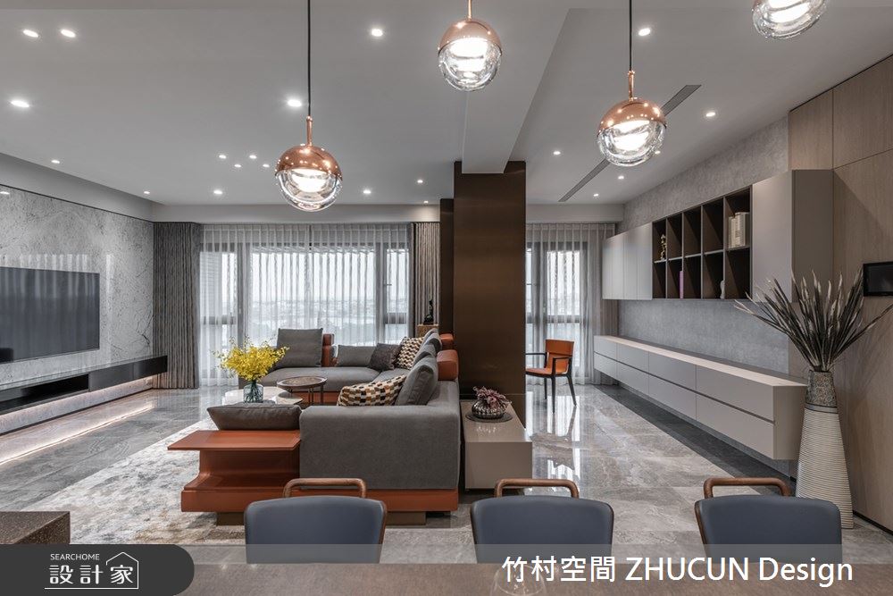 101坪新成屋(5年以下)＿現代風客廳案例圖片＿竹村空間 ZHUCUN Design＿竹村_21 鉑 Platinum_101坪現代風毛胚屋之6