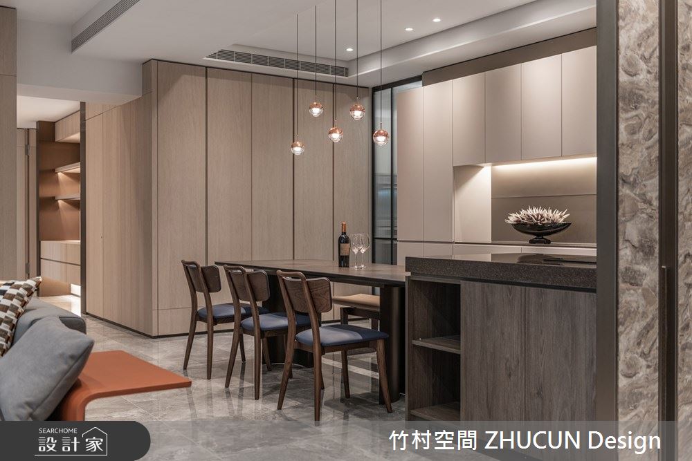 101坪新成屋(5年以下)＿現代風餐廳中島案例圖片＿竹村空間 ZHUCUN Design＿竹村_21 鉑 Platinum_101坪現代風毛胚屋之13