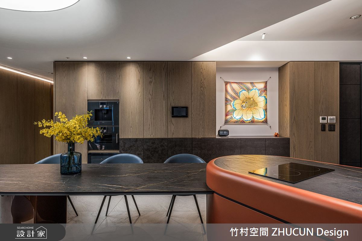 69坪中古屋(5~15年)＿現代風餐廳中島案例圖片＿竹村空間 ZHUCUN Design＿竹村_24 流動如生 Liquidity_69坪現代風毛胚屋之8