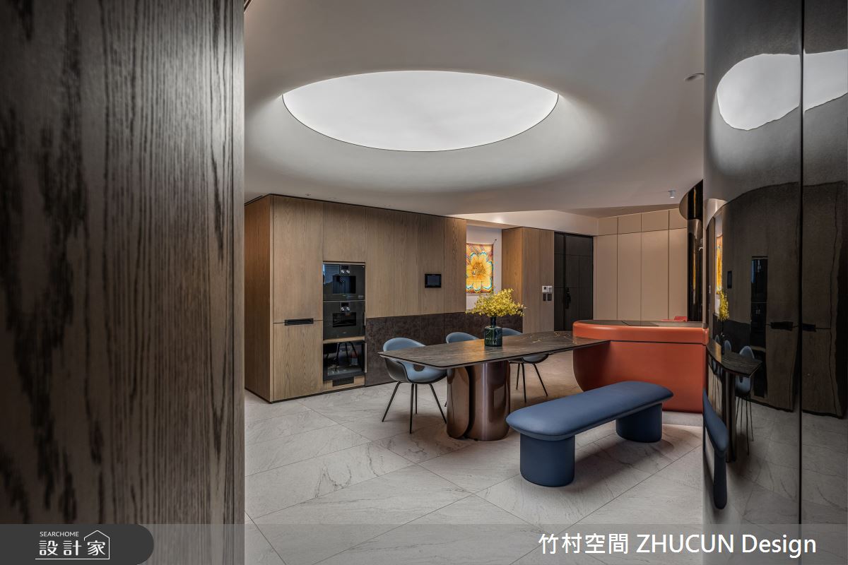 69坪中古屋(5~15年)＿現代風餐廳中島案例圖片＿竹村空間 ZHUCUN Design＿竹村_24 流動如生 Liquidity_69坪現代風毛胚屋之7