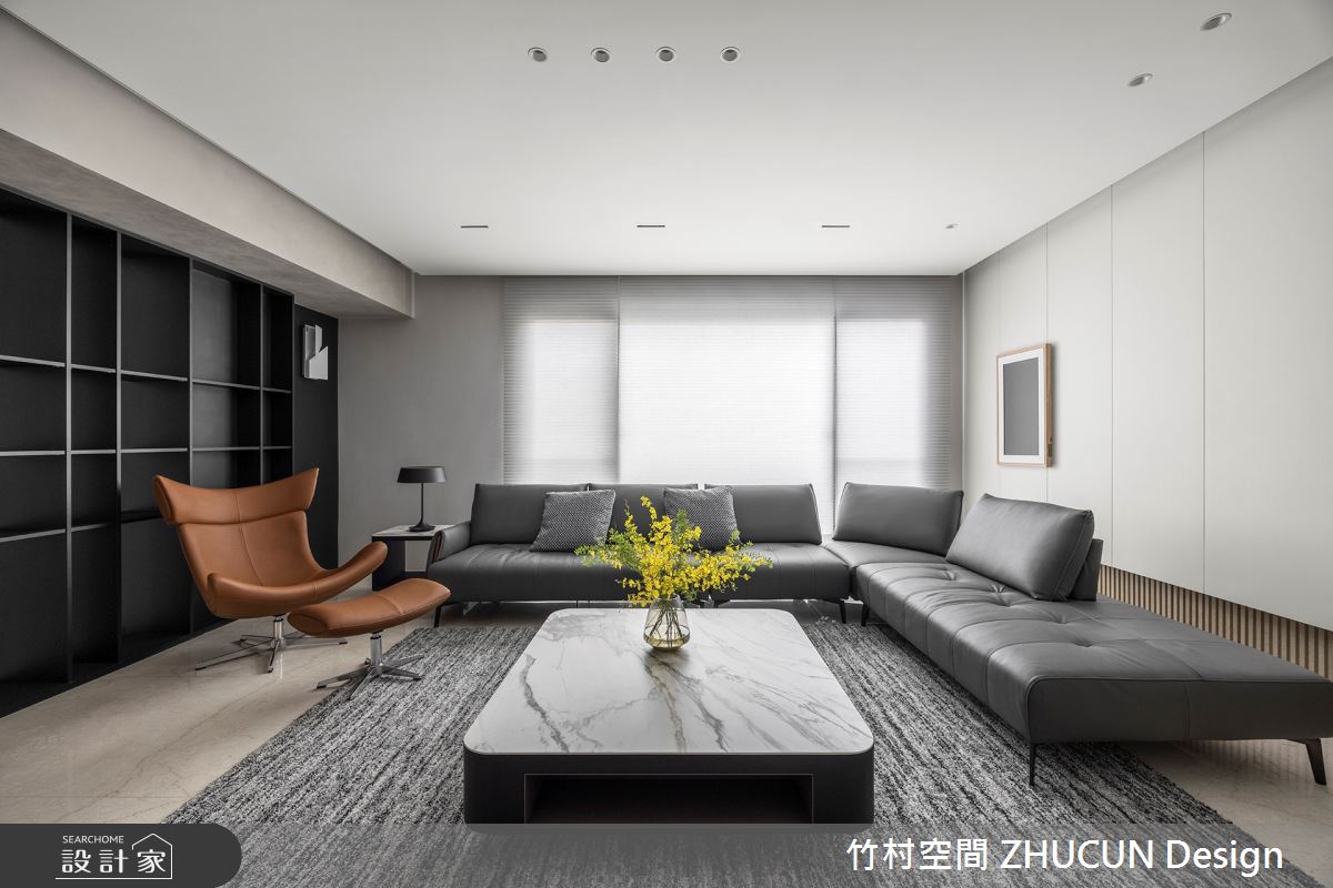 75坪新成屋(5年以下)＿簡約風客廳案例圖片＿竹村空間 ZHUCUN Design＿竹村_25 晶硯 Timeless_75坪現代風毛胚屋之3