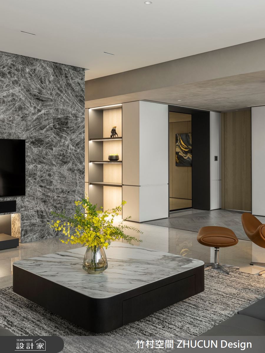 75坪新成屋(5年以下)＿簡約風客廳案例圖片＿竹村空間 ZHUCUN Design＿竹村_25 晶硯 Timeless_75坪現代風毛胚屋之10