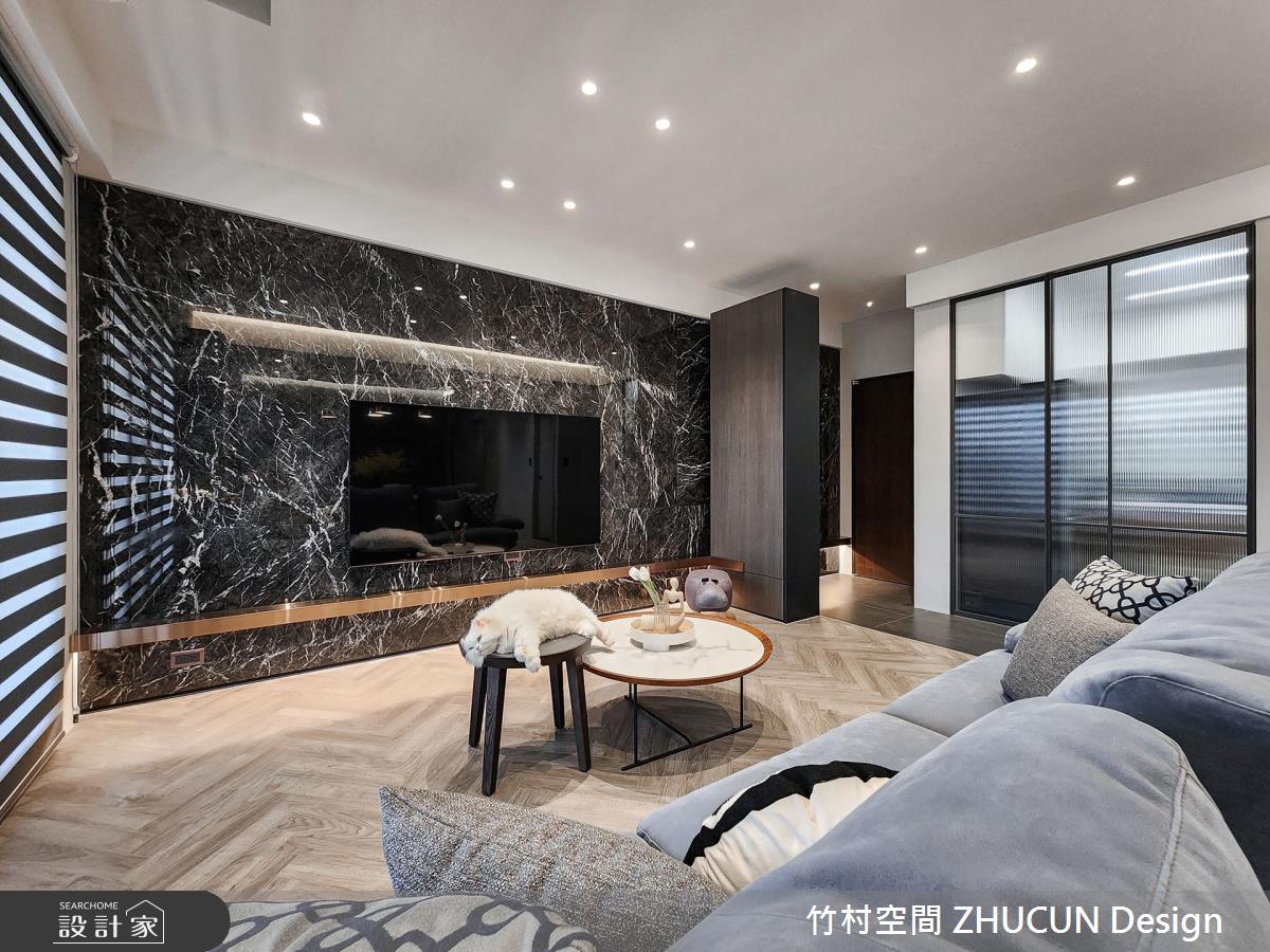 32坪新成屋(5年以下)＿現代風玄關客廳案例圖片＿竹村空間 ZHUCUN Design＿竹村_26 溫。心 Warm_32坪現代風之5