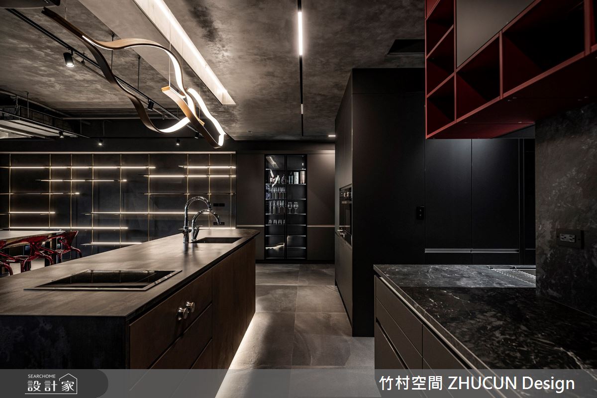 50坪新成屋(5年以下)＿混搭風吧檯中島案例圖片＿竹村空間 ZHUCUN Design＿竹村_27 大人的遊戲室_50坪混搭風之6