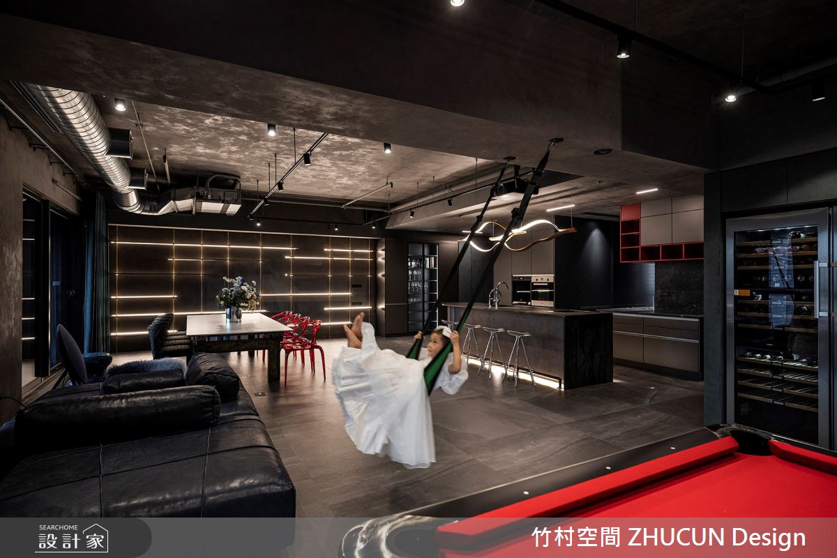 50坪新成屋(5年以下)＿混搭風客廳餐廳吧檯中島案例圖片＿竹村空間 ZHUCUN Design＿竹村_27 大人的遊戲室_50坪混搭風之9