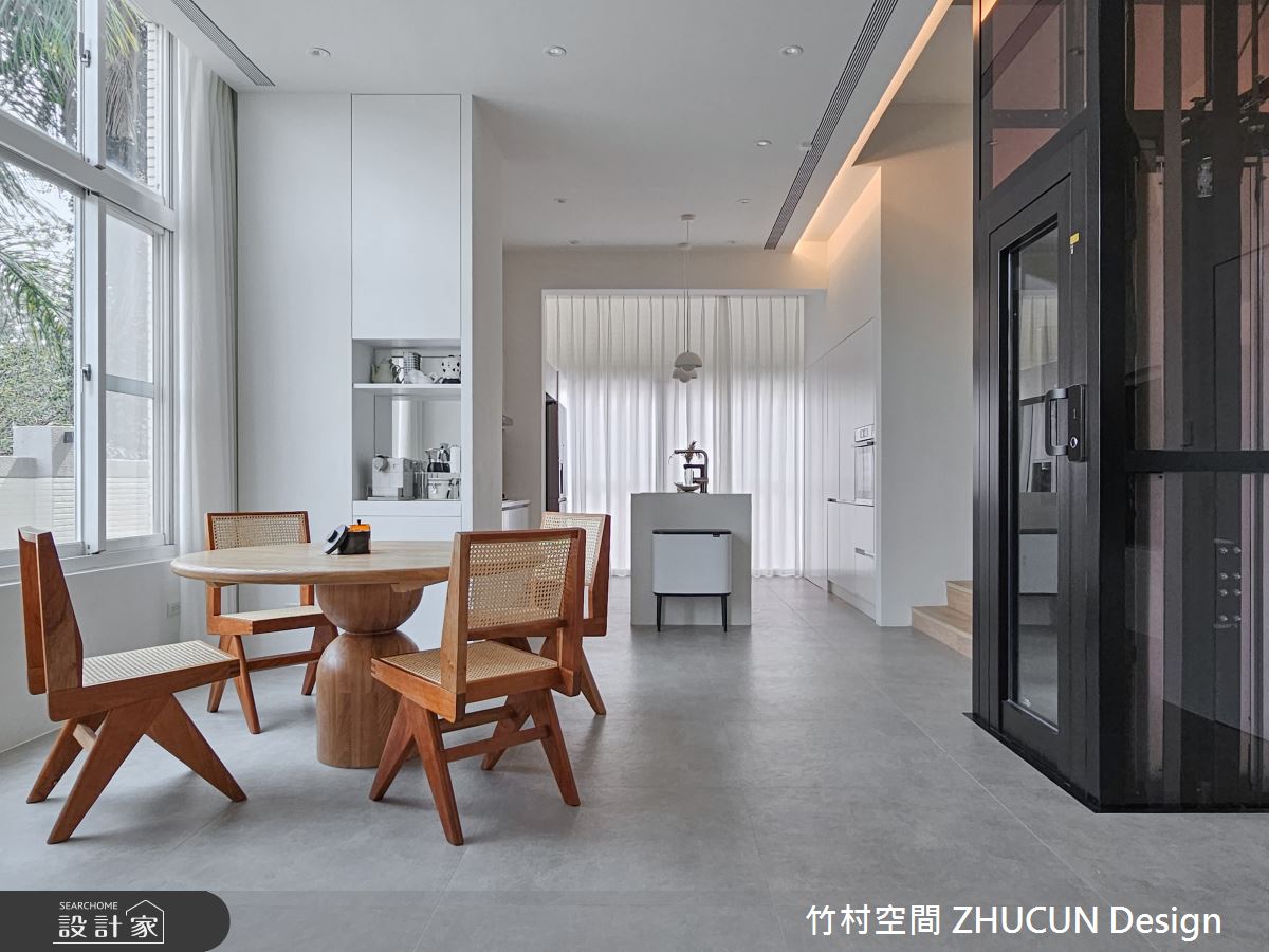 136坪老屋(16~30年)＿簡約風客廳餐廳廚房樓梯中島案例圖片＿竹村空間 ZHUCUN Design＿竹村_28 享。日_136坪簡約風毛胚屋透天別墅之3