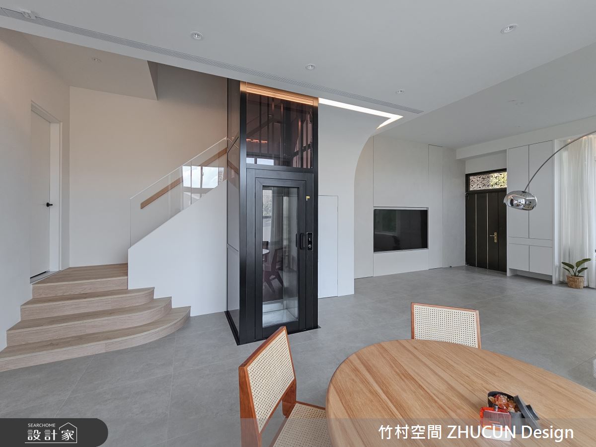 136坪老屋(16~30年)＿簡約風客廳餐廳樓梯案例圖片＿竹村空間 ZHUCUN Design＿竹村_28 享。日_136坪簡約風毛胚屋透天別墅之6