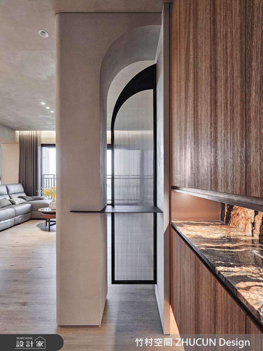 34坪新成屋(5年以下)＿侘寂風玄關客廳案例圖片＿竹村空間 ZHUCUN Design＿竹村_29 湖景宅_34坪侘寂風之1