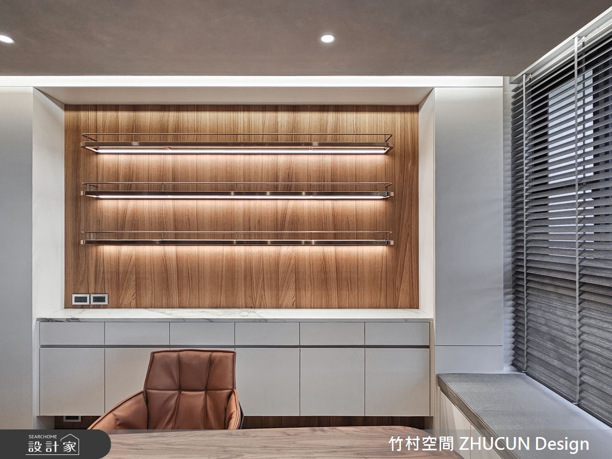 34坪新成屋(5年以下)＿侘寂風書房工作區臥榻案例圖片＿竹村空間 ZHUCUN Design＿竹村_29 湖景宅_34坪侘寂風之3