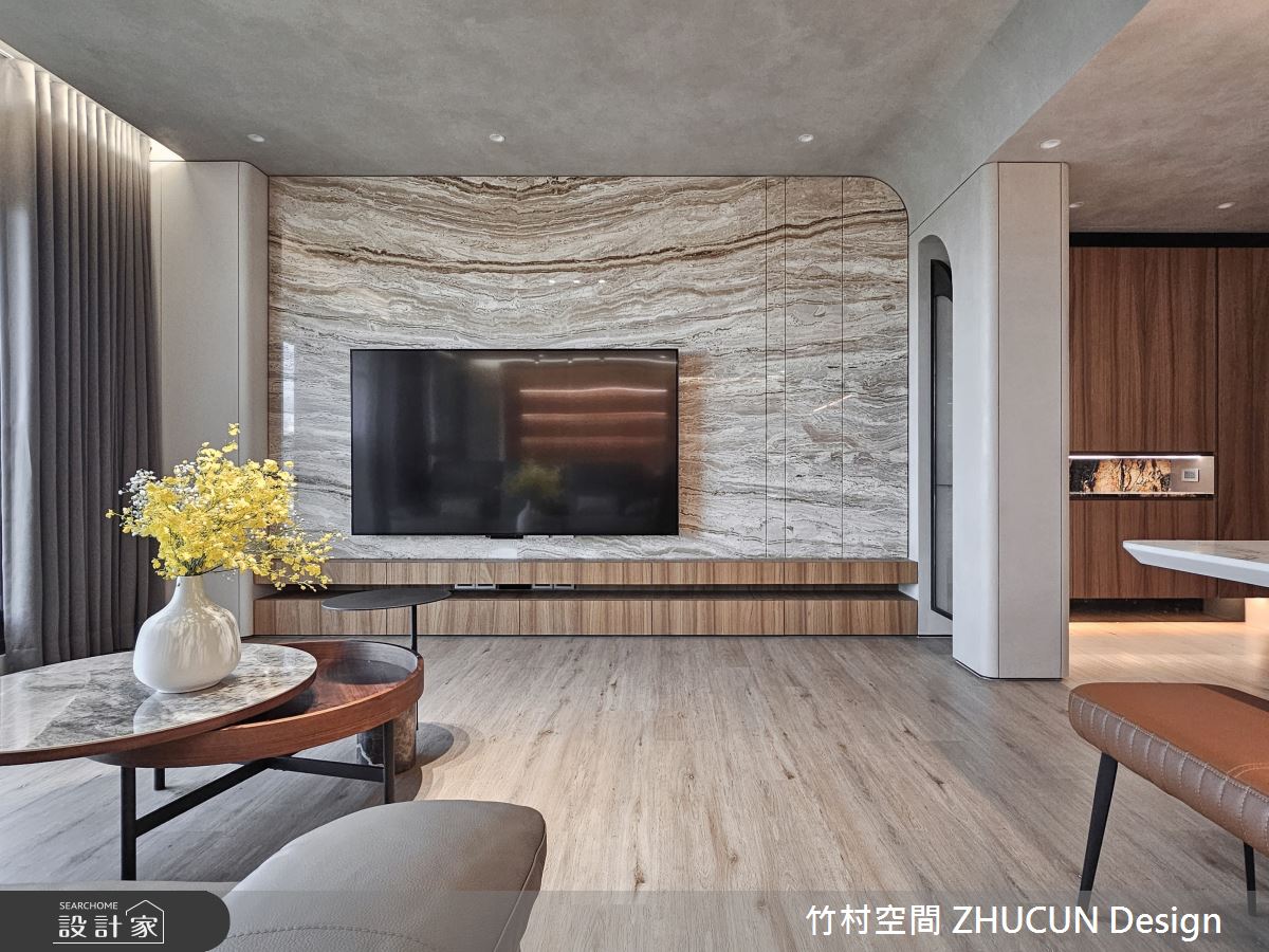 34坪新成屋(5年以下)＿侘寂風玄關客廳餐廳案例圖片＿竹村空間 ZHUCUN Design＿竹村_29 湖景宅_34坪侘寂風之4