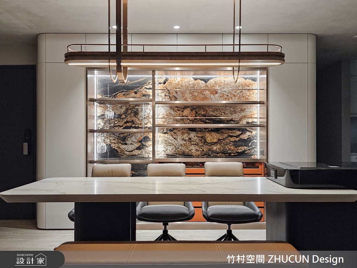 34坪新成屋(5年以下)＿侘寂風餐廳中島案例圖片＿竹村空間 ZHUCUN Design＿竹村_29 湖景宅_34坪侘寂風之11