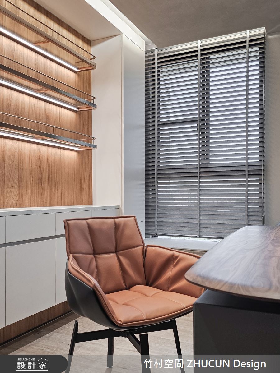 34坪新成屋(5年以下)＿侘寂風書房工作區臥榻案例圖片＿竹村空間 ZHUCUN Design＿竹村_29 湖景宅_34坪侘寂風之15