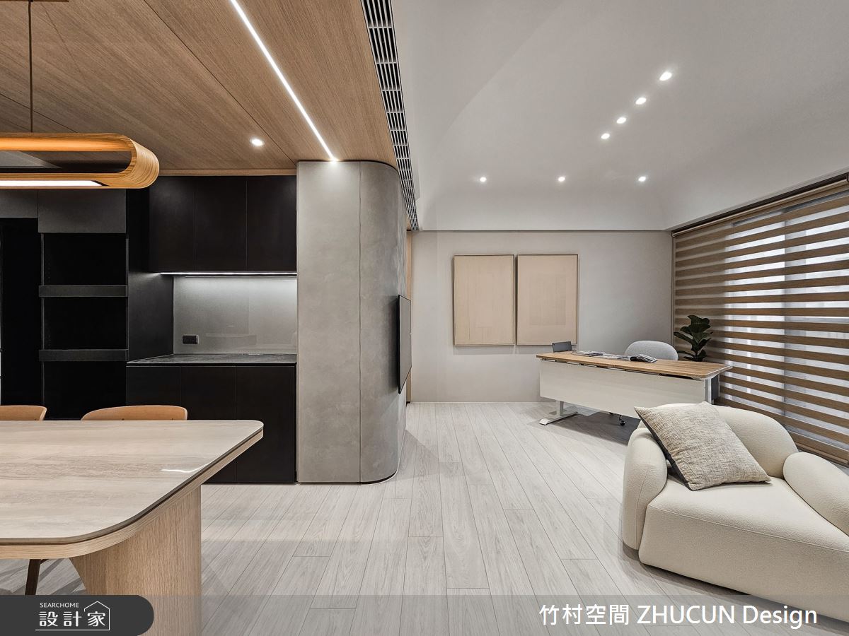 30坪新成屋(5年以下)＿混搭風客廳餐廳書房工作區案例圖片＿竹村空間 ZHUCUN Design＿竹村_30 木.蘊_30坪日式侘寂風之11