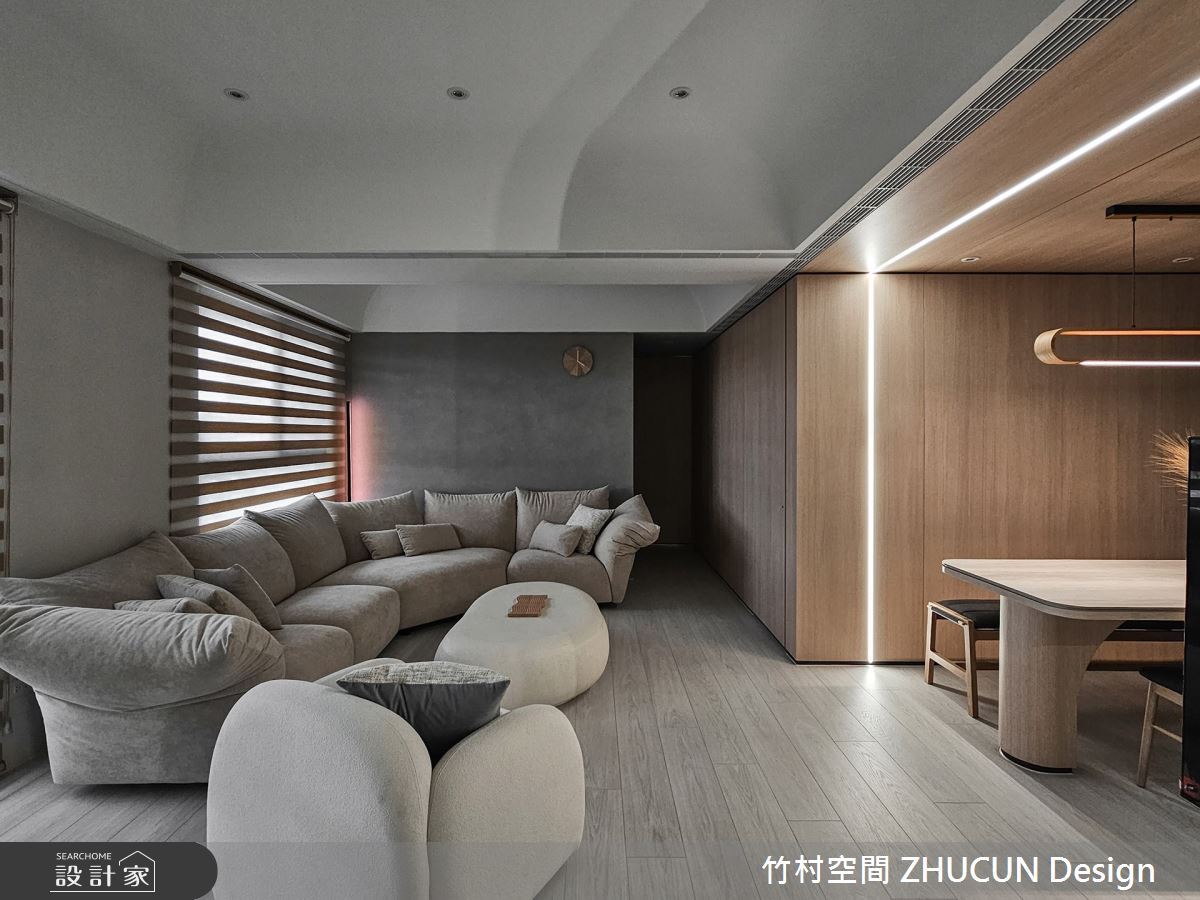 30坪新成屋(5年以下)＿混搭風客廳餐廳案例圖片＿竹村空間 ZHUCUN Design＿竹村_30 木.蘊_30坪日式侘寂風之4