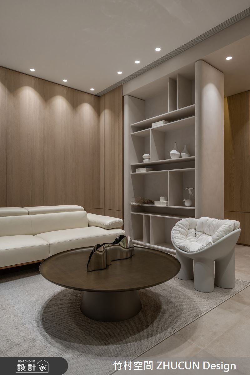 60坪新成屋(5年以下)＿侘寂風客廳案例圖片＿竹村空間 ZHUCUN Design＿竹村_31 岡山NO.21_60坪侘寂風透天別墅之2